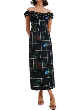 Tuckernuck Black Fresher Buds Suze Midi Dress **WORN TWICE**